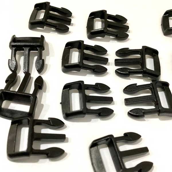 10mm Light-Duty Delrin Plastic Side Squeeze Release Black Buckle