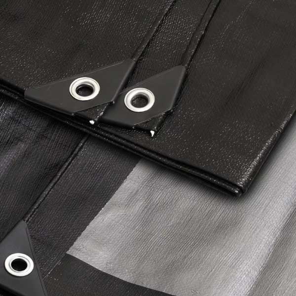 250 GSM Heavy Duty Black Tarp Strengthened Sheet For Multipurpose