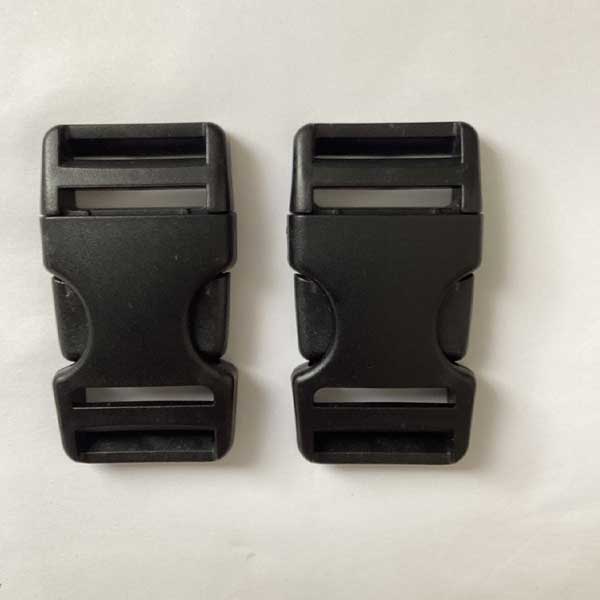 Sturdy 25mm Black Plastic Dual Adjust Side Release Buckles
