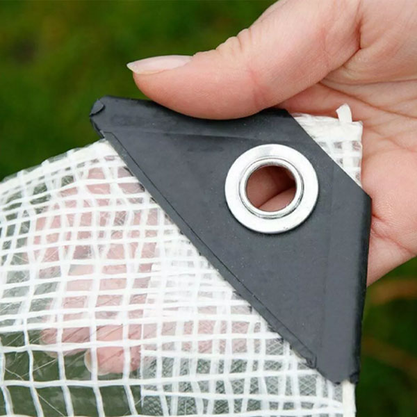 350gsm Heavy Duty Reinforced Mesh Clear Tarpaulin Cover UV Protected Mono Sheet