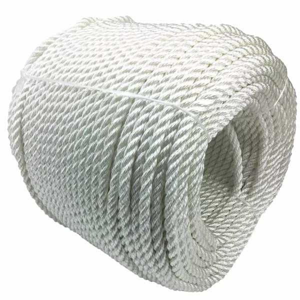 3 Strand White Nylon Rope Mooring Anchoring