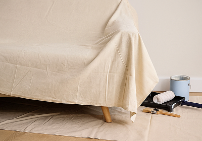 Premium dust sheet covering floor