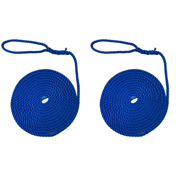 High Strength Softline Warps Boat Lines Mooring Ropes - 2 Pieces 