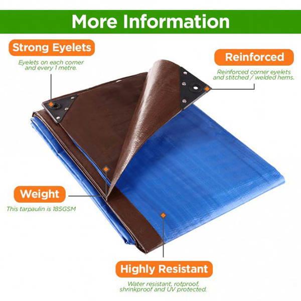 185gsm Roofing Waterproof Tarps Boat Covers PE Tarpaulins