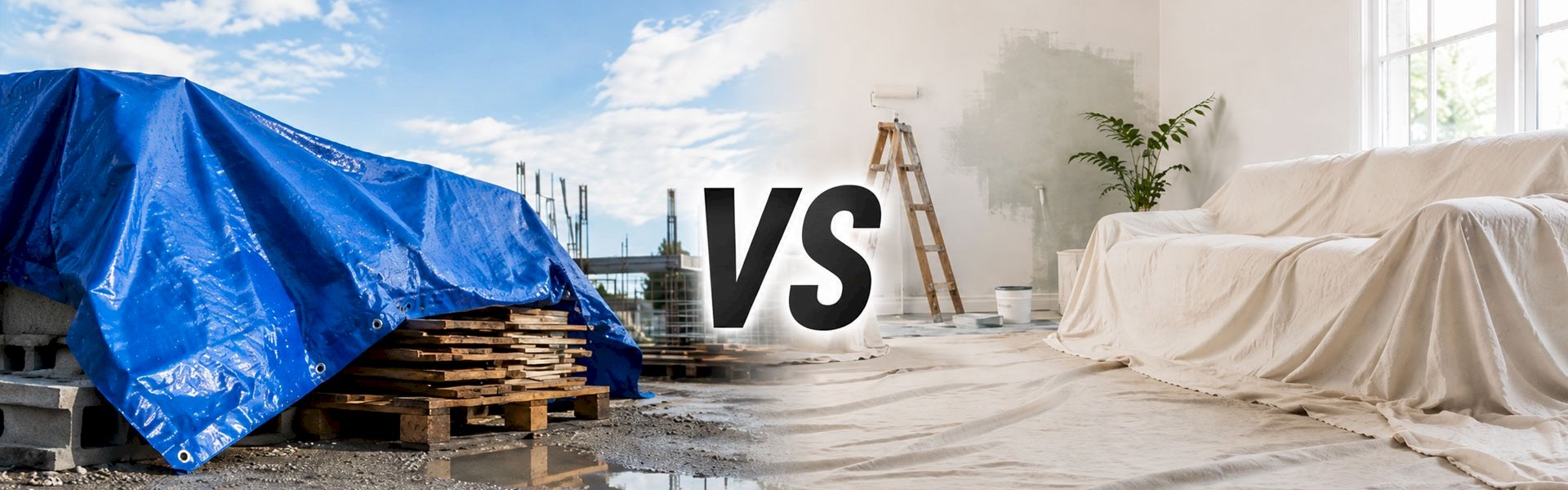 Tarpaulin vs dust sheets for outdoor and indoor protection